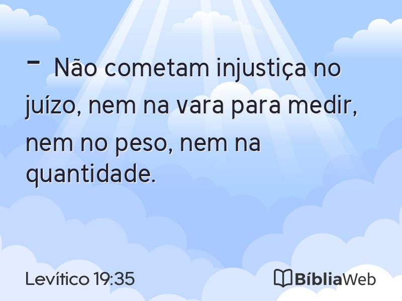 Levítico 19:35 em imagem para compartilhar