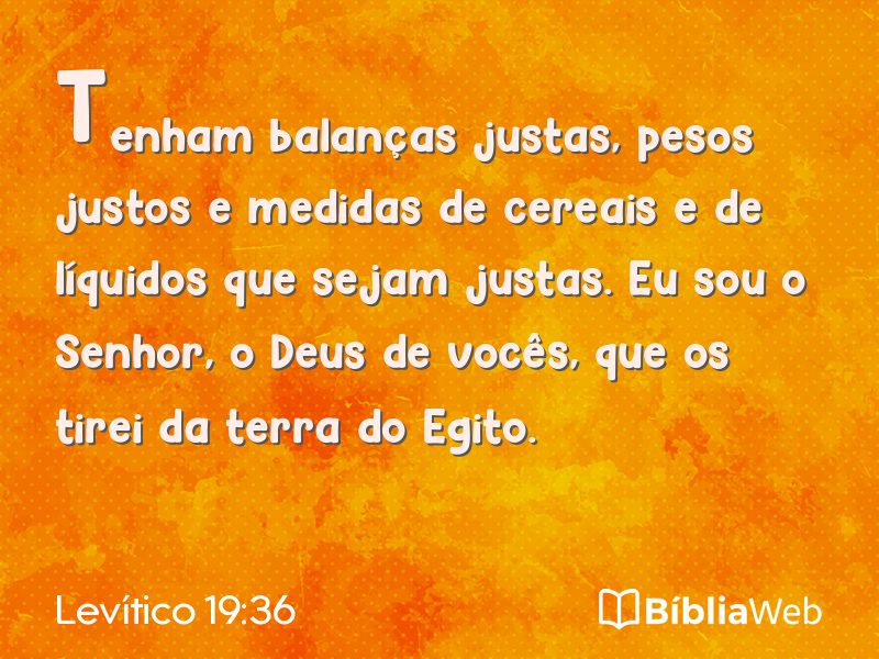 Levítico 19:36 em imagem para compartilhar