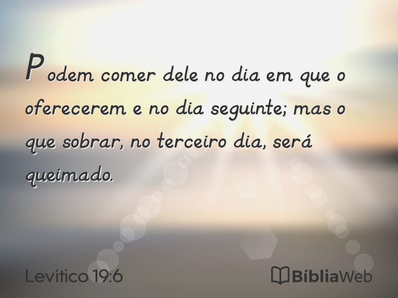 Levítico 19:6 em imagem para compartilhar