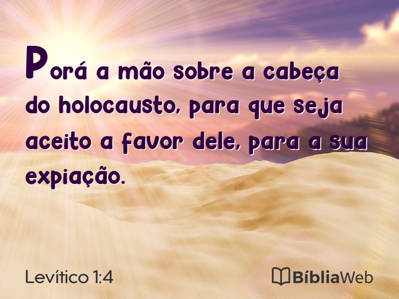Levítico 1:4 em imagem para compartilhar