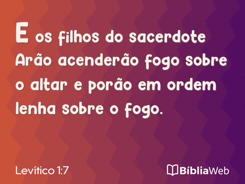 Levítico 1:7 em imagem para compartilhar