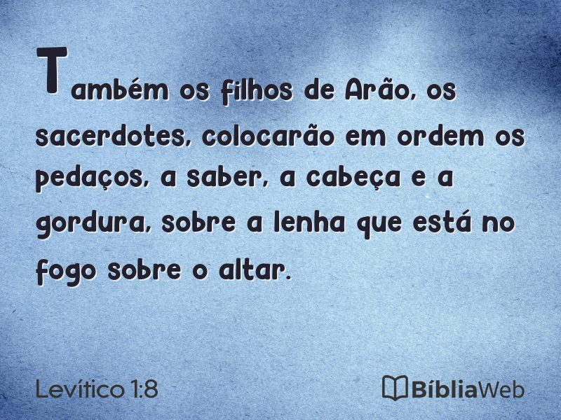Levítico 1:8 em imagem para compartilhar