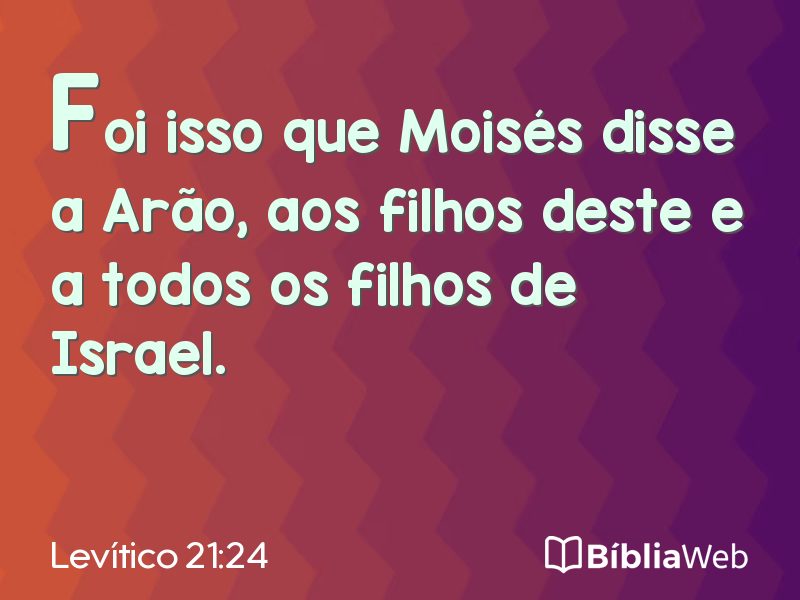 Levítico 21:24 em imagem para compartilhar