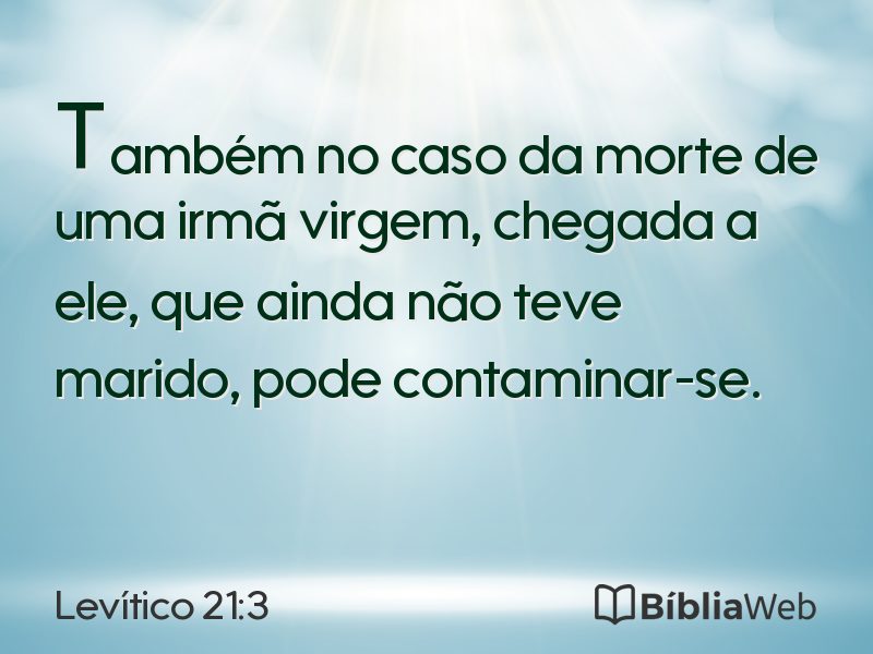 Levítico 21:3 em imagem para compartilhar