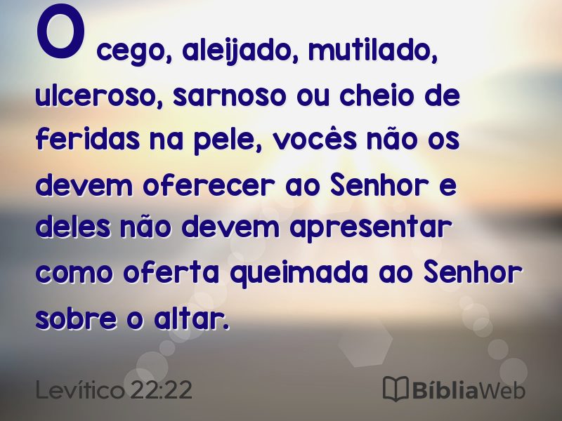 Levítico 22:22 em imagem para compartilhar