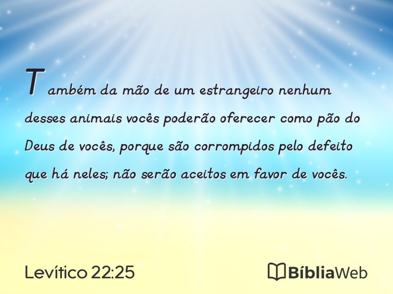 Levítico 22:25 em imagem para compartilhar