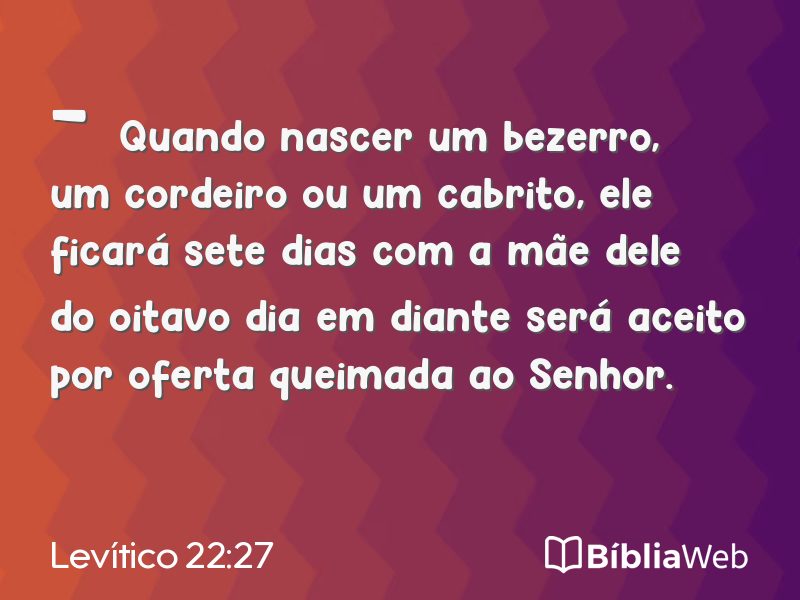 Levítico 22:27 em imagem para compartilhar