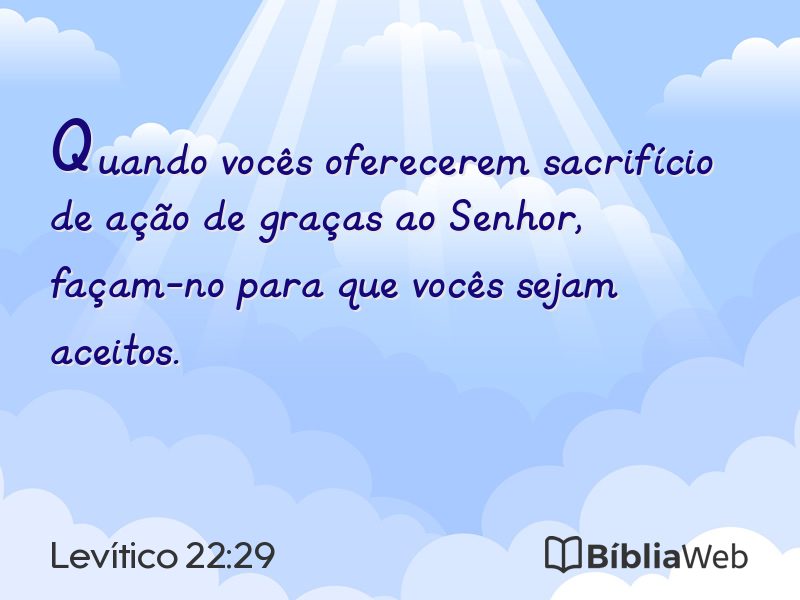 Levítico 22:29 em imagem para compartilhar