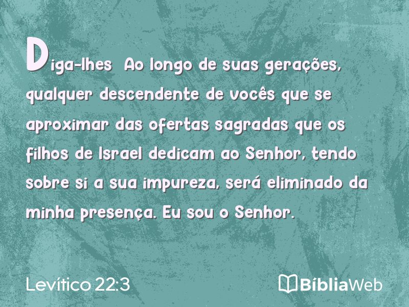 Levítico 22:3 em imagem para compartilhar