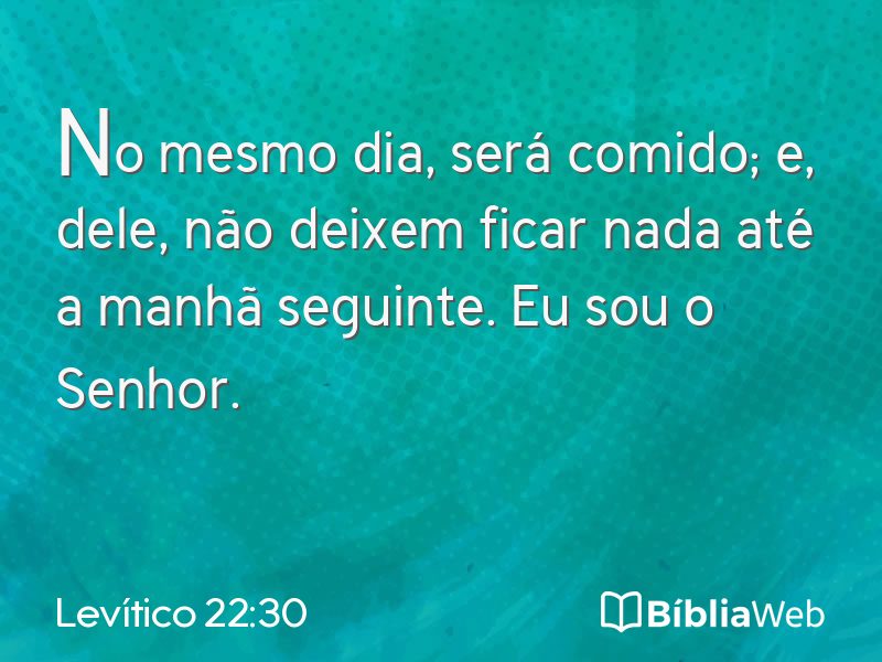 Levítico 22:30 em imagem para compartilhar