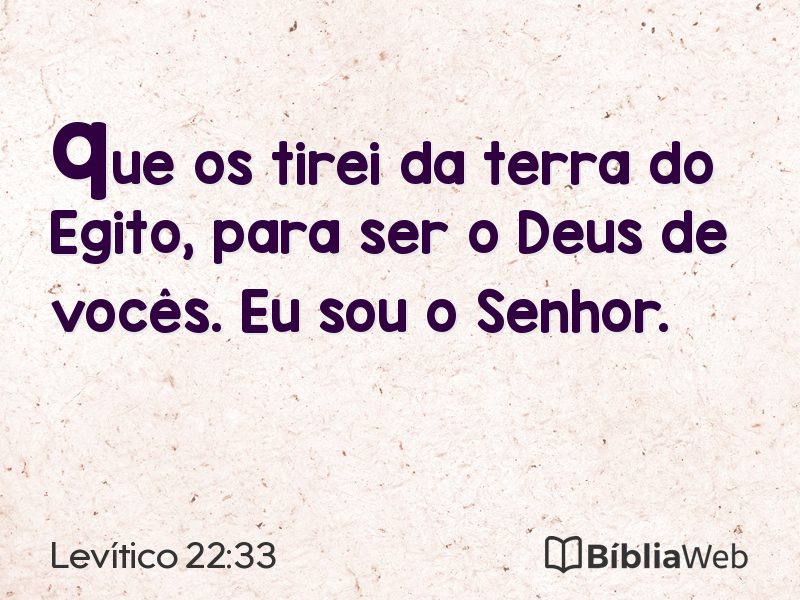 Levítico 22:33 em imagem para compartilhar