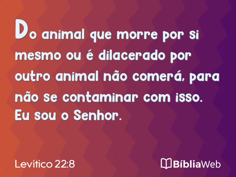 Levítico 22:8 em imagem para compartilhar