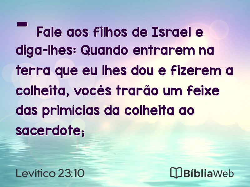 Levítico 23:10 em imagem para compartilhar