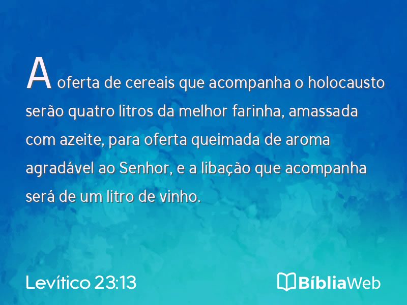 Levítico 23:13 em imagem para compartilhar