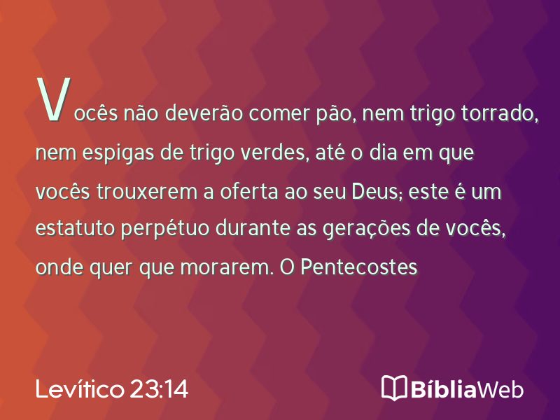 Levítico 23:14 em imagem para compartilhar