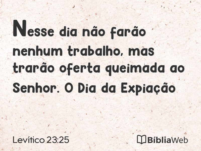 Levítico 23:25 em imagem para compartilhar