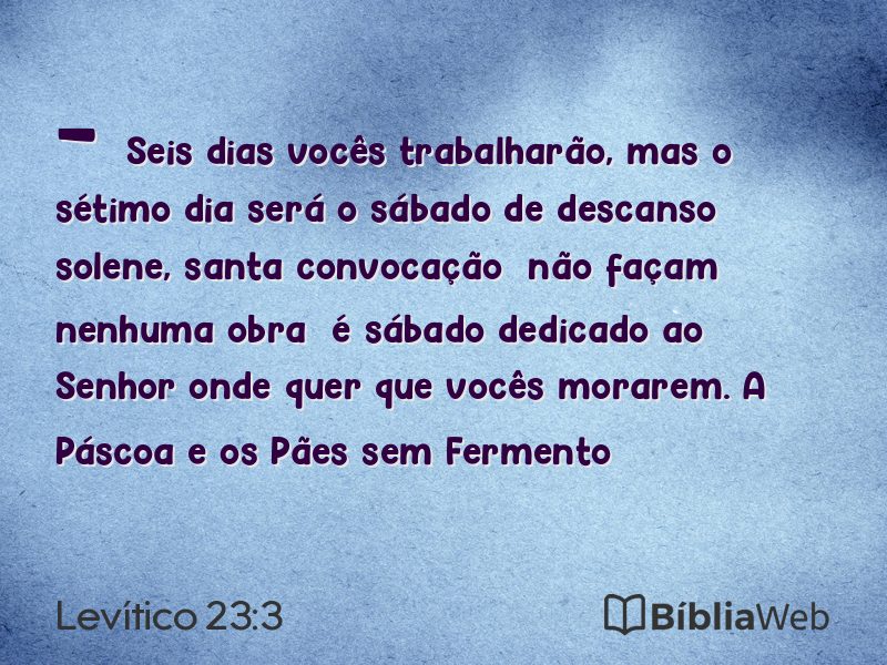 Levítico 23:3 em imagem para compartilhar