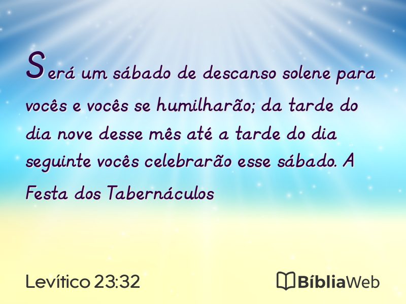 Levítico 23:32 em imagem para compartilhar