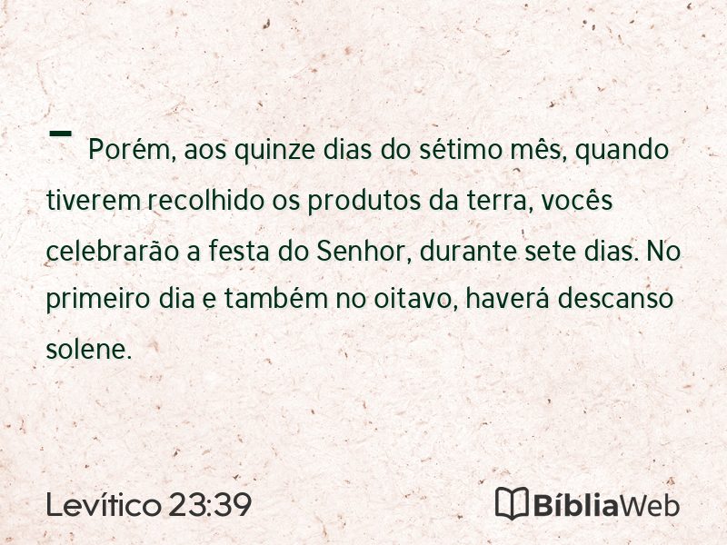 Levítico 23:39 em imagem para compartilhar