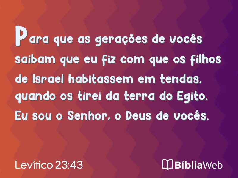 Levítico 23:43 em imagem para compartilhar