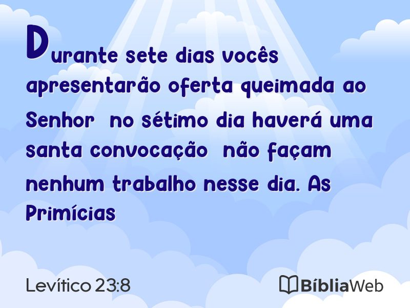 Levítico 23:8 em imagem para compartilhar