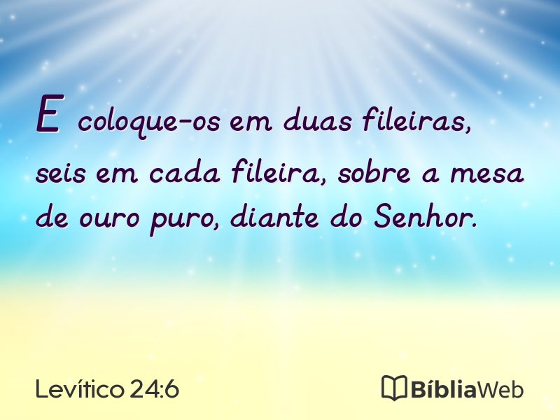 Levítico 24:6 em imagem para compartilhar