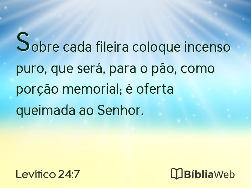 Levítico 24:7 em imagem para compartilhar