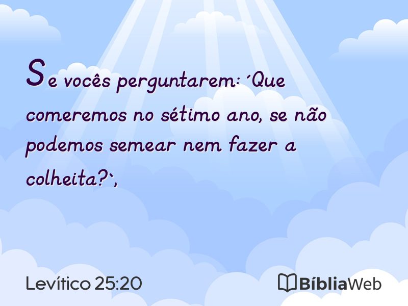 Levítico 25:20 em imagem para compartilhar