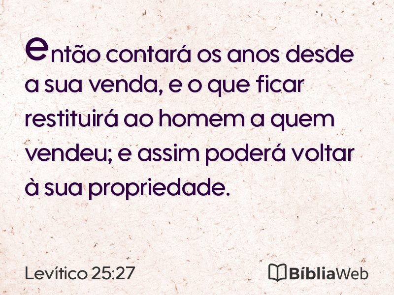 Levítico 25:27 em imagem para compartilhar