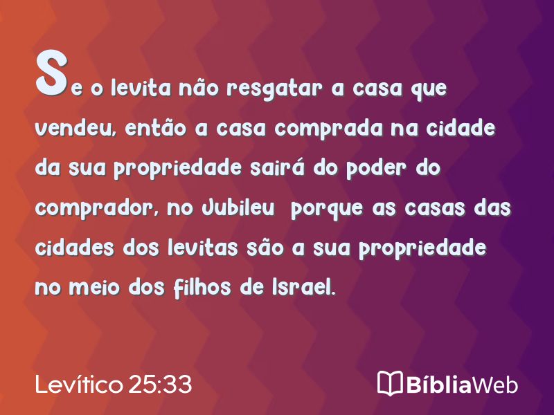Levítico 25:33 em imagem para compartilhar