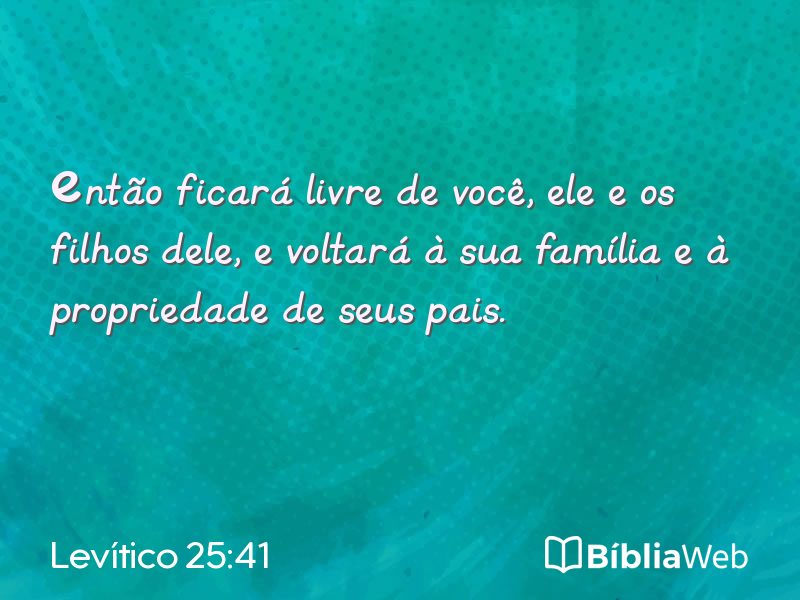 Levítico 25:41 em imagem para compartilhar