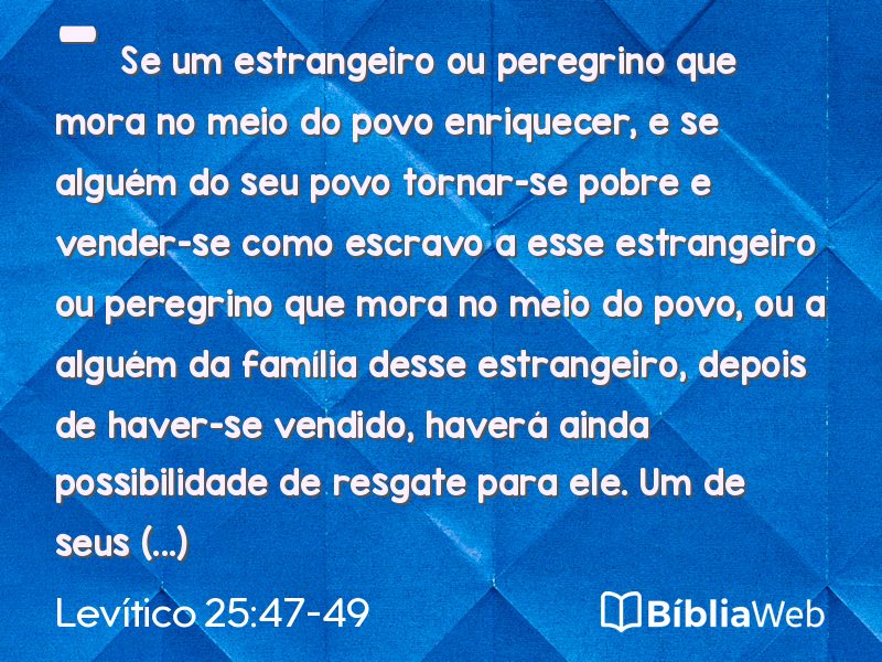 Levítico 25:47-49 em imagem para compartilhar