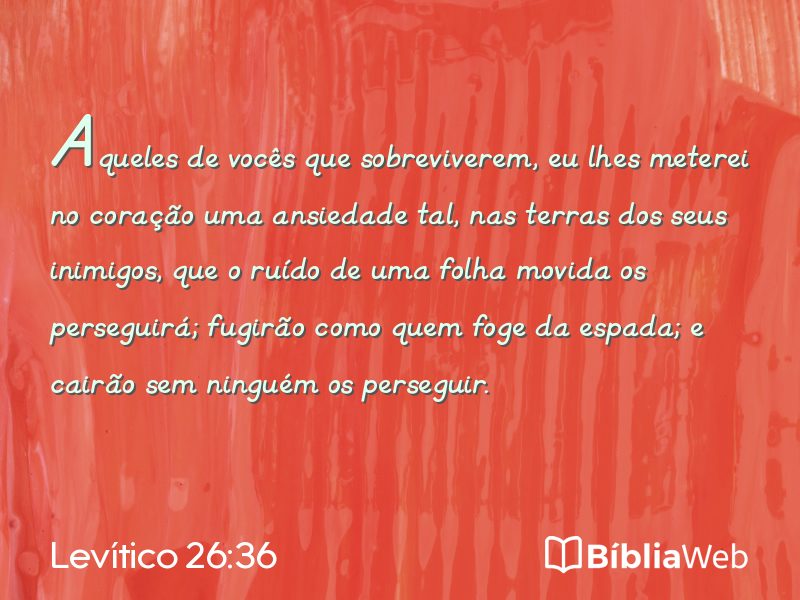 Levítico 26:36 em imagem para compartilhar