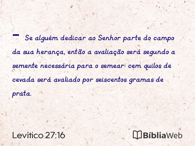 Levítico 27:16 em imagem para compartilhar