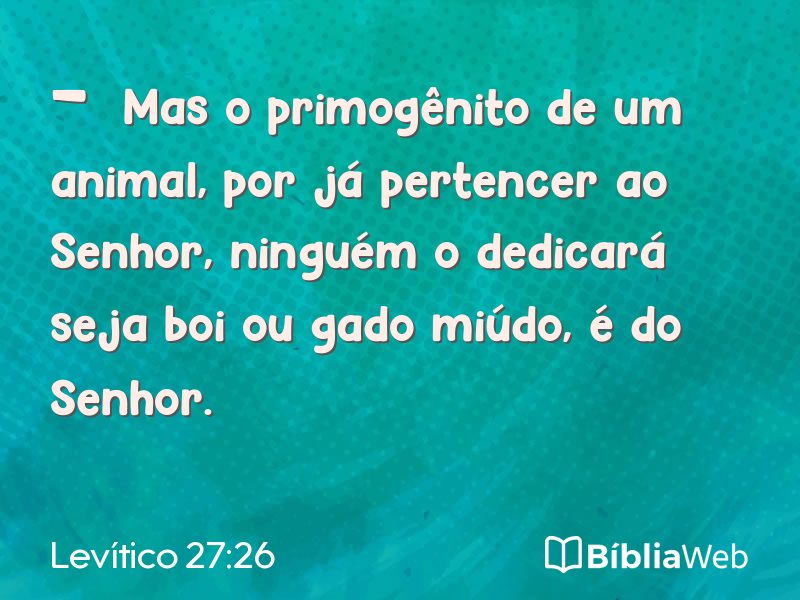 Levítico 27:26 em imagem para compartilhar