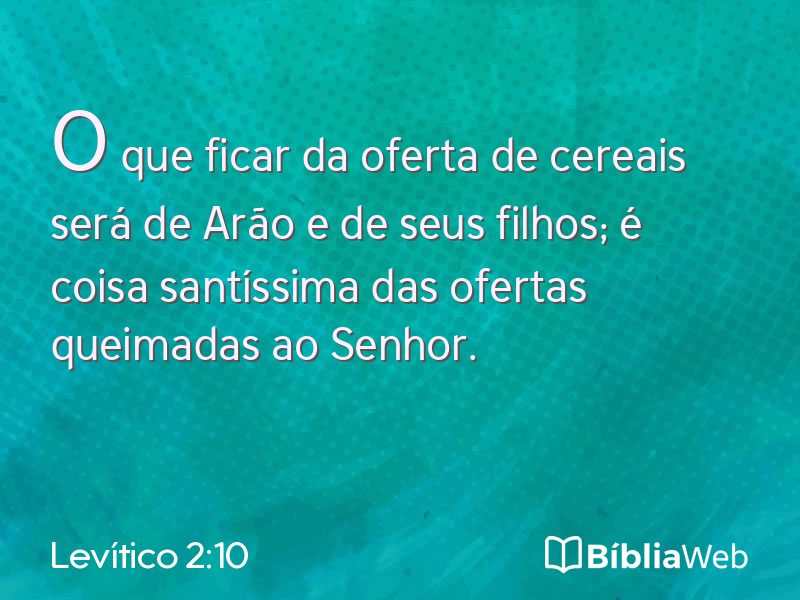 Levítico 2:10 em imagem para compartilhar