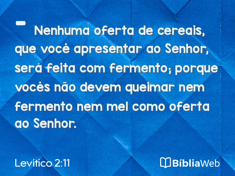 Levítico 2:11 em imagem para compartilhar