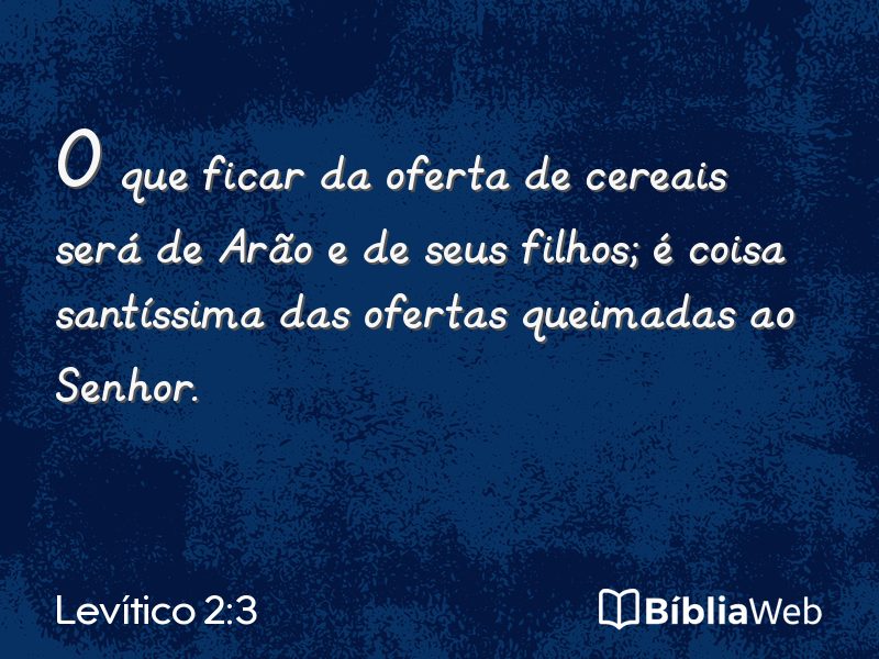 Levítico 2:3 em imagem para compartilhar