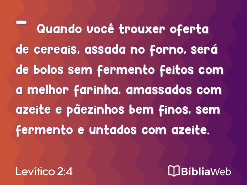 Levítico 2:4 em imagem para compartilhar