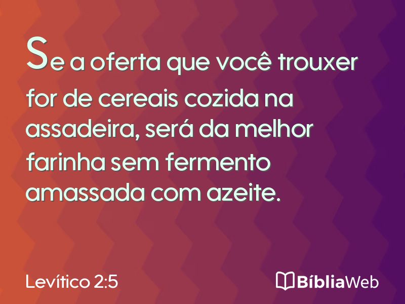 Levítico 2:5 em imagem para compartilhar