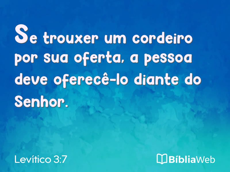 Levítico 3:7 em imagem para compartilhar