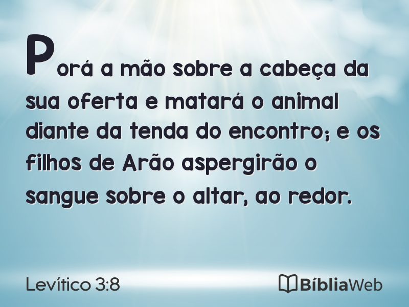 Levítico 3:8 em imagem para compartilhar
