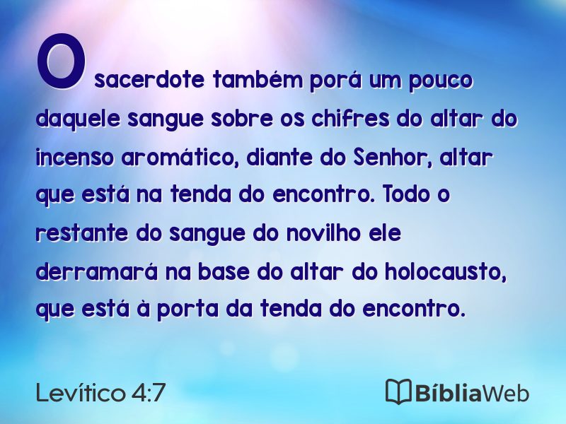 Levítico 4:7 em imagem para compartilhar