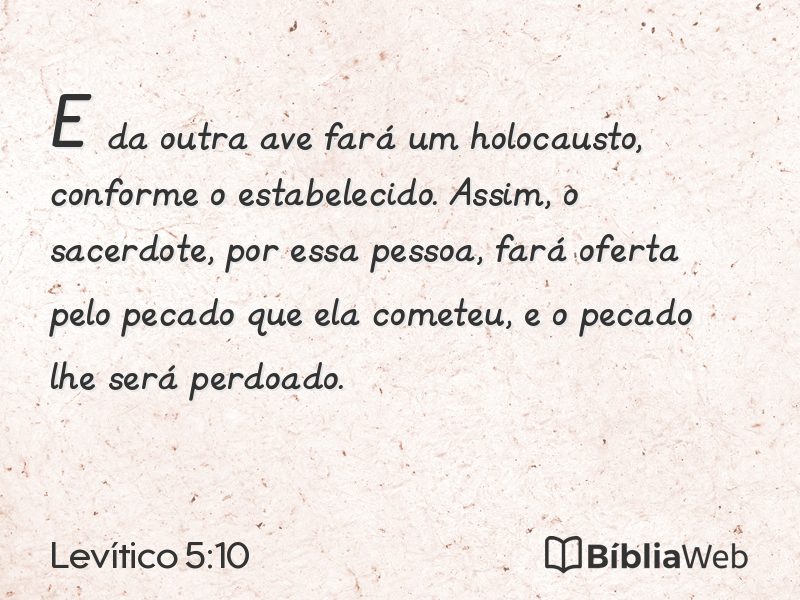 Levítico 5:10 em imagem para compartilhar