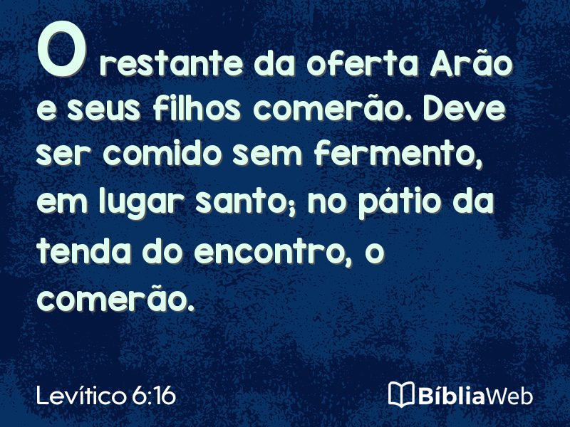 Levítico 6:16 em imagem para compartilhar