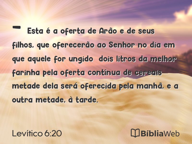 Levítico 6:20 em imagem para compartilhar
