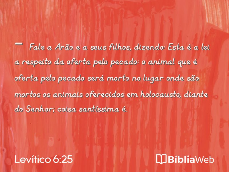 Levítico 6:25 em imagem para compartilhar