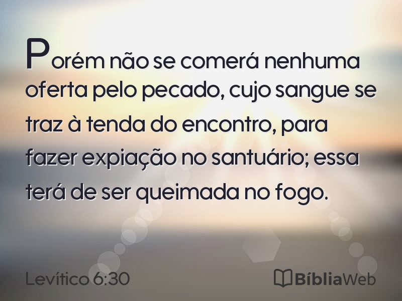 Levítico 6:30 em imagem para compartilhar