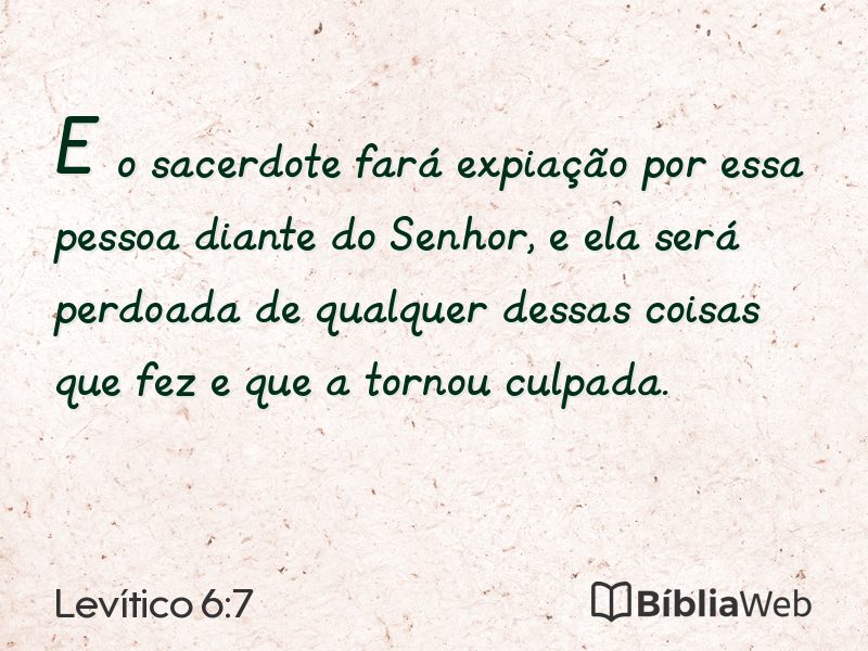 Levítico 6:7 em imagem para compartilhar