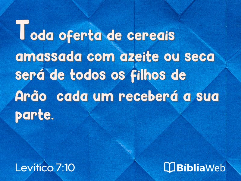Levítico 7:10 em imagem para compartilhar